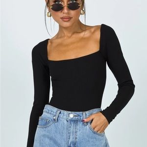 Princess Polly Charlotte Bodysuit Black